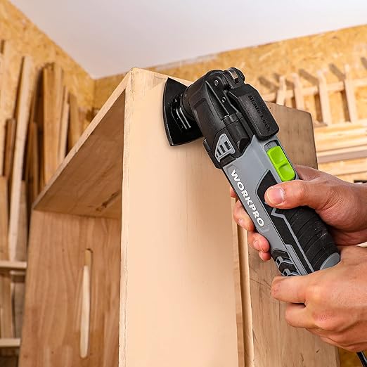 WORKPRO 150PCS Triangle Sanding Pads, 3-1/8 Inch Hook and Loop Fit for Oscillating Multi Tool, 40/60/80/120/180/240 Grit for Sanding, Grinding