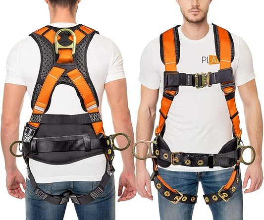 Palmer Safety Hammerhead 5pt Safety Harness Back Padded, QCB Chest, Tongue Buckel Legs Straps, Back & Side D-Rings