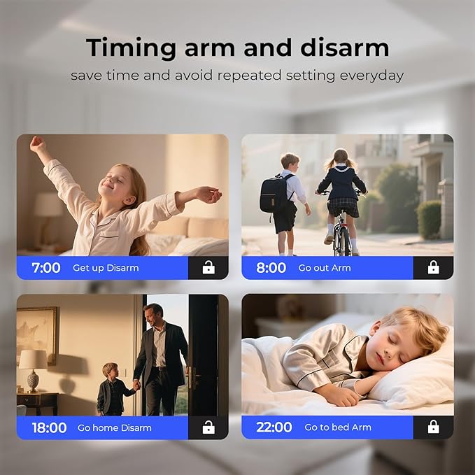 Wireless Home Security System with APP Alert, Smart 4G/WiFi Door Alarm System, Motion/Window Sensor Alarm, Compatible with Alexa