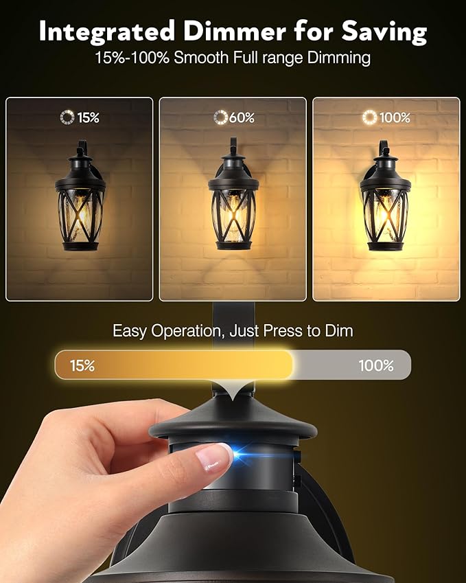 VIANIS Motion Sensor Outdoor Wall Lantern for Porch, Oil Rubbed Bronze Exterior Lighting Fixtures Wall Mount, 2-Pack Exterior Sconce Light with Tempered Seed Glass, Outdoor Garage Lights for Coach