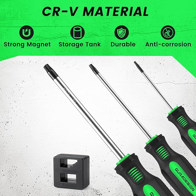 13 Pieces Magnetic Torx Screwdriver Set ，T5 -T40 Star Screwdrivers