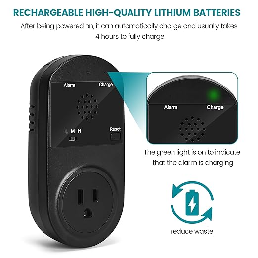 Briidea Power Outage Alarm for Freezers - LED Indicators, Adjustable 80-120dB Alarm, Ideal for Monitoring Refrigerators, Freezers, and Sewage