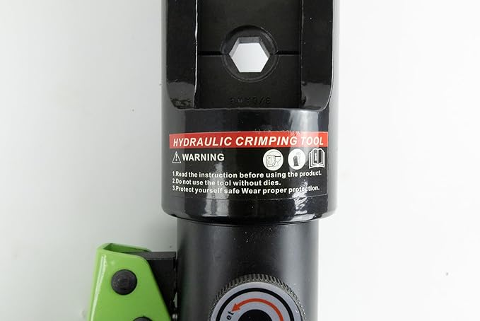 AMZCNC 16 Ton Hydraulic Wire Crimper Battery Cable Lug Terminal Crimping Tool WIth Standard US cable Dies,Crimps 6 AWG to 600 MCM, Cable Crimping Tool with 13 Pairs of Standard US cable Dies