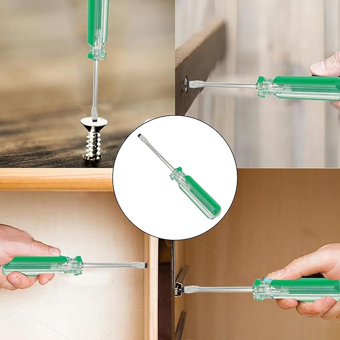 4PCS Magnetic Screwdriver Set, 5mm Magnetic Phillips & Slotted Bits Screwdriver Set, with 6 Inch Steel Shaft and Comfortable Handle for DIY Repairing, Red/Green