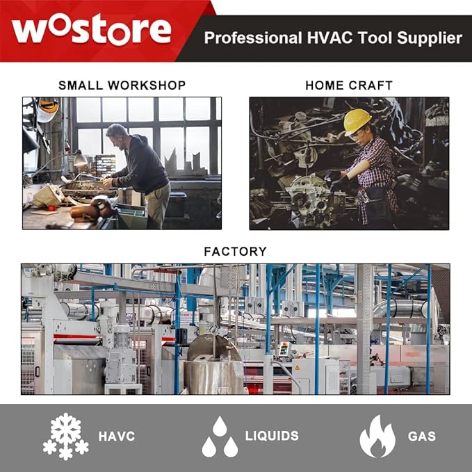 Wostore Eccentric Flaring Tools Set and Tube Cutter Kit for 7 Dies Sizes 3/16-3/4inch Refrigeration HVAC 45 Degree Heavy Duty