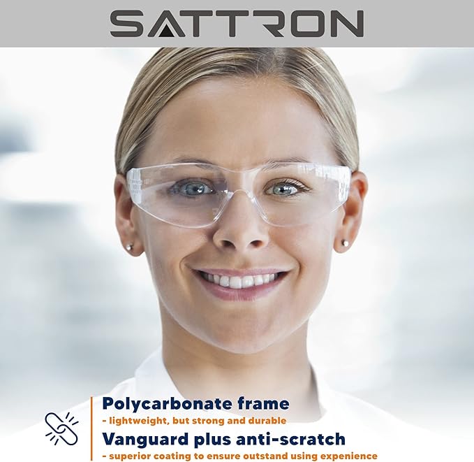 3 Pack Clear Safety Glasses, ANSI Z87.1 Eye Protection for Women Men, Scratch & Impact Resistant Protective Eyewear