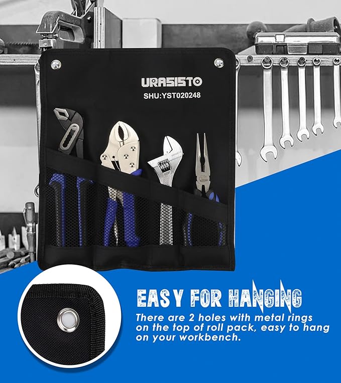 4-Piece Home Maintenance Tool Kit for Men, Including Groove Joint, Long Nose, Diagonal Cutting, Locking Pliers, Adjustable Wrench and Linesman Pliers, with Storage Pouch