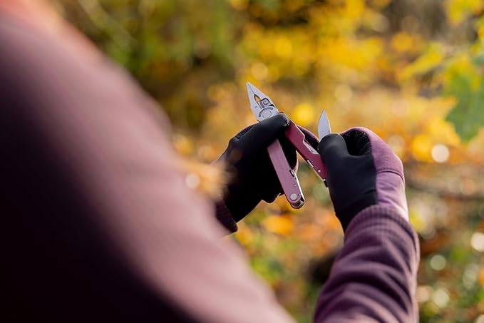 LEATHERMAN, Rebar Multitool with Premium Replaceable Wire Cutters and Saw, Heathered Cranberry