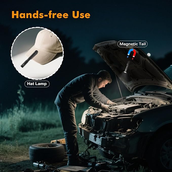 VTIGER T2A Compact EDC Flashlight,1500 High Lumens AA Rechargeable LED Flashlight, Super Bright Small Tactical Tail Switch Pocket Pen Light with Magnet for Camping,Hiking,Outdoor,Home,Emergency