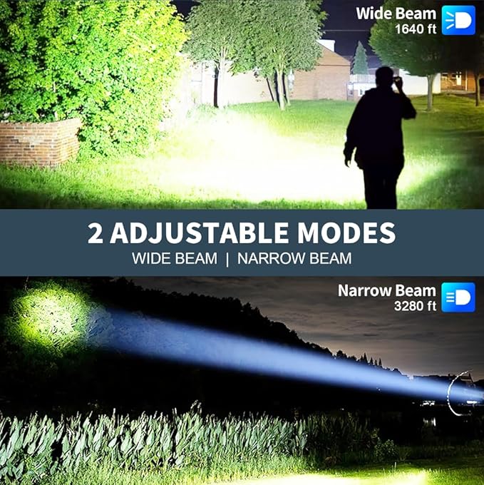 Rechargeable Led Flashlights high lumens, 2 Packs 3000 Lumen Super Bright Flashlight with 5 Modes, Powerful Waterproof Flash Light for Home,Emergencies,Camping