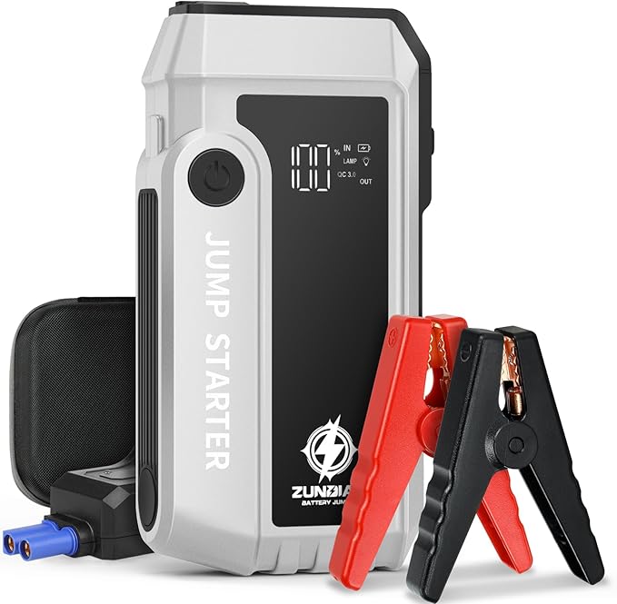 Car Battery Jump Starter 4000A Peak, Portable Battery Jumper Starter Up to 8.0L Gas & 6.0L Diesel Engines, 12V Car Jumper Battery Pack Charger with Flashlight