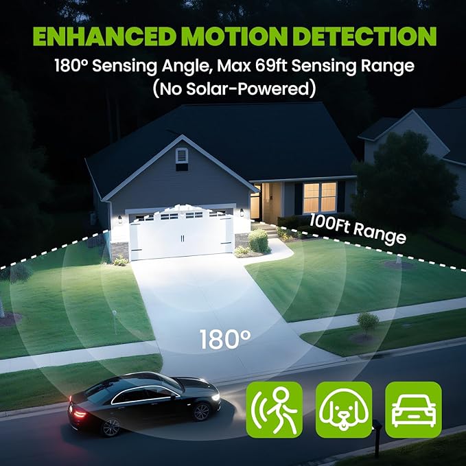 MAGAGUVU 100W Flood Lights Outdoor, 9000LM LED Security Light Motion Sensor Outdoor Lights, 6500K Daylight LED Flood Light with Remote Control, IP66 Waterproof Security Lights for Yard Garage Stadium