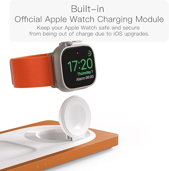 3 in 1 Charging Station for Apple Devices: Used for iPhone and Watch Charging Station with Magsafe Charger Stand, Wireless Charger for iPhone16/15/14/13/12, Apple Watch 1-9/Ultra, AirPods 3 Pro