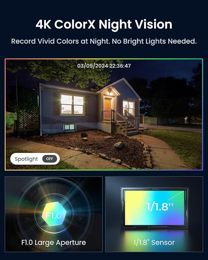 REOLINK Altas PT Ultra - 4K Solar Security Cameras Wireless Outdoor, 500 Days Battery Life, ColorX Night Vision, 360° Pan Tilt Auto Tracking, Dual-Band Wi-Fi 6 Cameras for Home Security