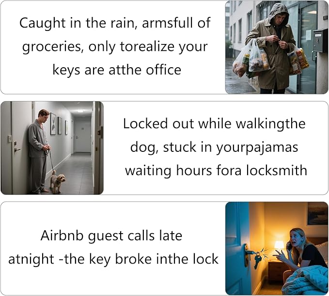 Fingerprint Smart Door Lock, 5-in-1 Keyless Entry Door Lock with Doorbell for Front Door, APP Remote Control (Black)