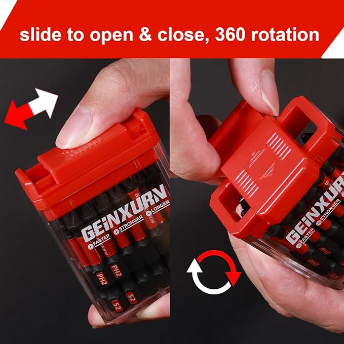 90 Pieces Impact Screwdriver Bits Set with Colorful Boxes, 2" Magnetic (PH2,PZ2,SQ2,T10,T15, T20,T25,T30) S2 Steel Multi Driver Bits