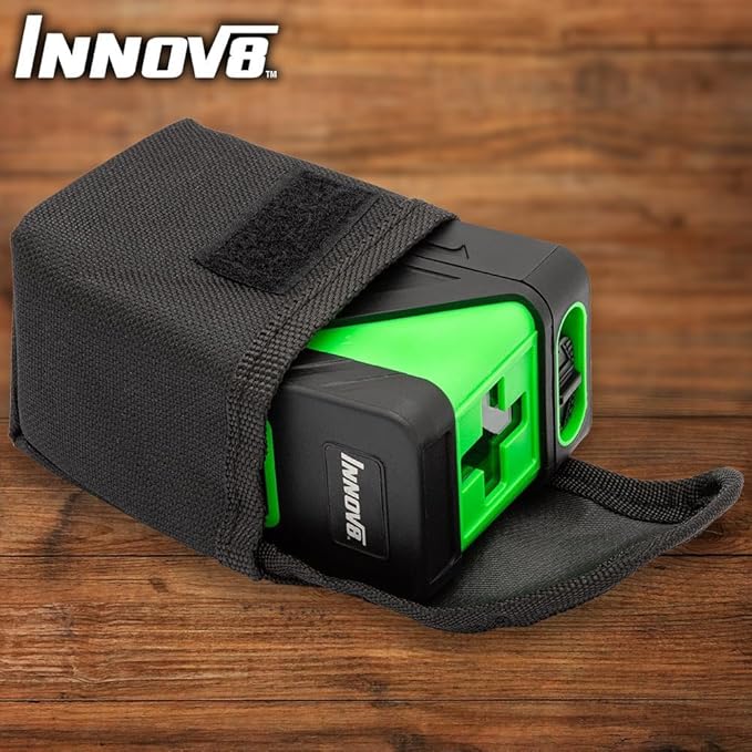 Innov8 50ft Cross Line Class II < 1Mw Laser Level | Precision Measuring | Laser Scale Projection | Adjustable Scale Spacing | Ergonomic Design | DIY or Professional Projects | Compact & Lightweight