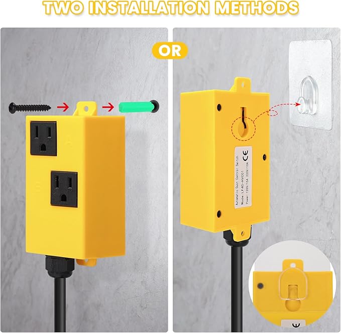 Etoolcity Automatic Vacuum Switch for Power Tools, with Smart Current Sensing & Delayed Start to Prevent Circuit Overload, Avoids Breaker Tripping, Plug & Play Dust Control Solution LF40
