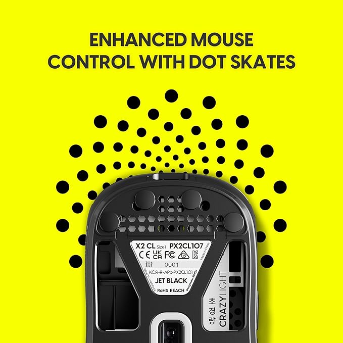 Pulsar Gaming Gears X2 Crazylight Wireless Gaming Mouse, Ultra Lightweight 1.23 oz (35g), Optical Switch, 32000 DPI, 750 IPS, XS-1 Sensor, 8k Compatible (Jet Black)