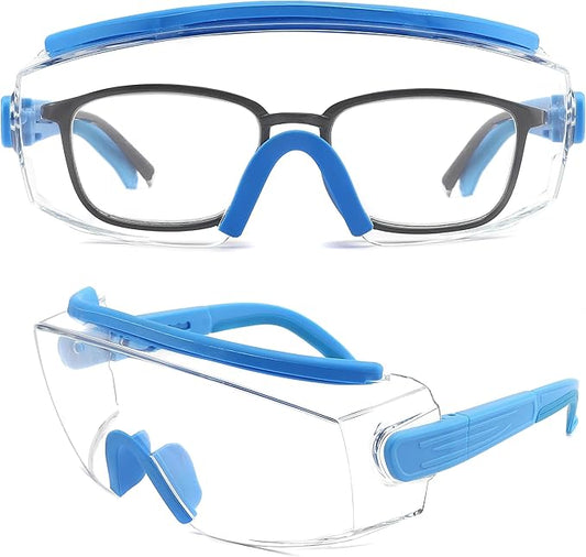 Safety Glasses Over Eyeglasses Anti Fog Safety Goggles Protective Glasses With Adjustable Frame For Men Women