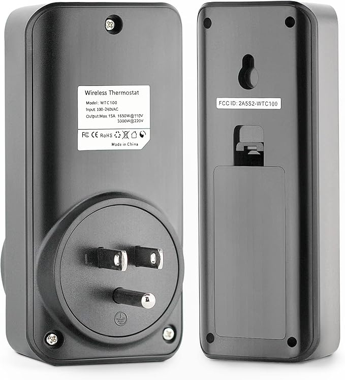 DIGITEN Temperature Controller Wireless Thermostat Outlet Greenhouse Thermostat Wine Cooler Plug-in Temperature Controller Reptile Temperature Control Outlet Remote Control Tempreature Build-in Sensor