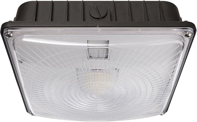 ASD LED Canopy Light 100W UL & DLC Listed, led Canopy Lights Outdoor and Indoor, Dimmable 0-10V, 12050lm, 5000K, 11"x11", 120-277V, IP65, -4℉—104℉, Brown