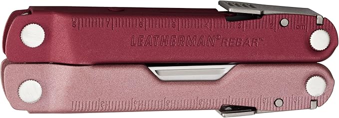 LEATHERMAN, Rebar Multitool with Premium Replaceable Wire Cutters and Saw, Heathered Cranberry