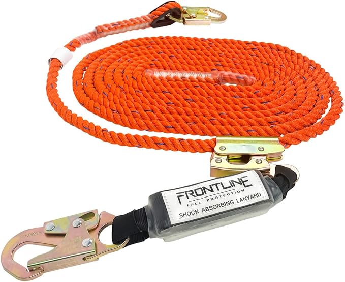 Frontline Combat Complete Roofers Kit with 50' Lifeline Combat™ Full Body Harness | OSHA & ANSI Compliant