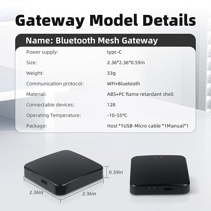 Smart Tuya Gateway,Tuya App Remote Control,Devices with Bluetooth Connectivity to Tuya-enabled Functions,Support Smart Key Box and Door Lock for Remote Unlocking (Black)