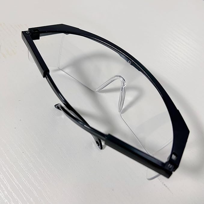 Safety Glasses, Anti-fog, Scratch Resistant Clear Wraparound Lenses and No-Slip Grips, Adjustable, Lab Goggles