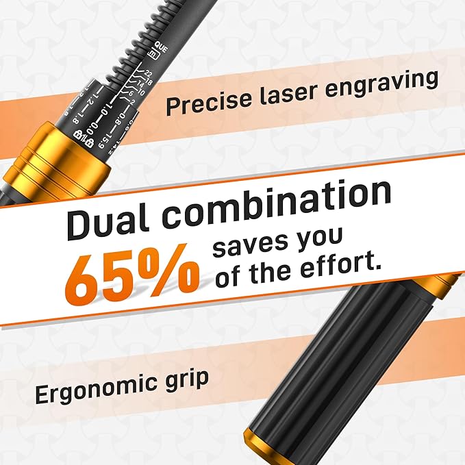 HENMI Bike Torque Wrench Set 1/4-inch Drive Click Torque Wrench Set, Dual-Direction Adjustable 72 Tooth Click Torque Wrench（2-24 Nm/17.7-212.5 in-lb ）