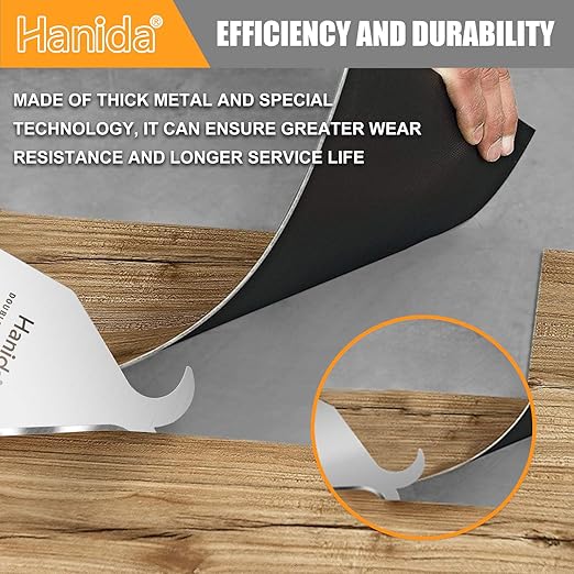 3 Pcs Oscillating Saw Blades, Oscillating Multi Tool Hook Knife Blades, Multitool Blades for Cutting Roofing Shingles, PVC Carpet, Cardboard, fit Dewalt Milwaukee Rockwell Bosch Dremel Ryobi