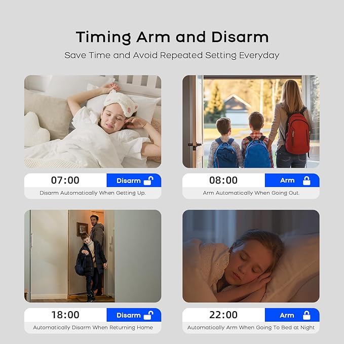 Wireless Alarm System,Smart Home Security System with Tuya App Alerts,5 Pieces Door Alarms Kits Siren Hub with Door/Motion Sensors,Remote,Easy Installation for Villa,Apartment,Home Kids Safety
