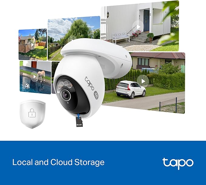 Tapo 4K 8MP Wired Pan/Tilt Outdoor Security Camera, Free Person/Vehicle Detect & 360° Motion Track, Color Night, Local AI, SD/Cloud Storage, Works w/Alexa & Google Home, 2.4 GHz WiFi C560WS