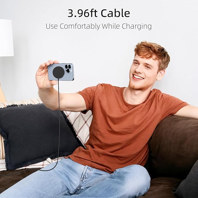 Magnetic Wireless Charger Charging Pad: 15W Qi Fast Portable for iPhone 16e 16 15 14 13 12 Series & AirPods 4 3 2 Pro - Google Pixel 10 Series & Galaxy S25 Qi2 Ready - USB-C/A Dual Ports, 3 Pack Black