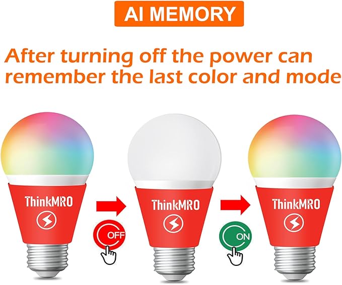 Color Changing LED Light Bulbs with Remote RGBW Bulb 10W (85W Equivalent),A19 E26/27,Lamp Replace,Warm White,Dimmable Memory Function,Ideal Lighting for Home Decoration,Bar Party (2 Pack)