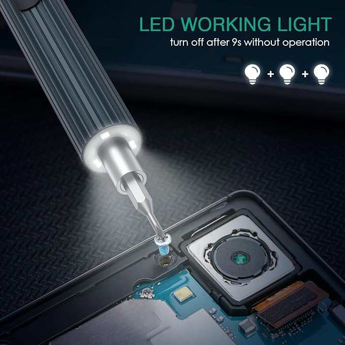 ORIA Electric Screwdriver, 52 in 1 Rechargeable Power Screwdriver Set, Cordless Electric Mini Screwdriver with Charging Dock, Display Screen, Adjustable Torque, LED Lights for Phone Laptop Watch