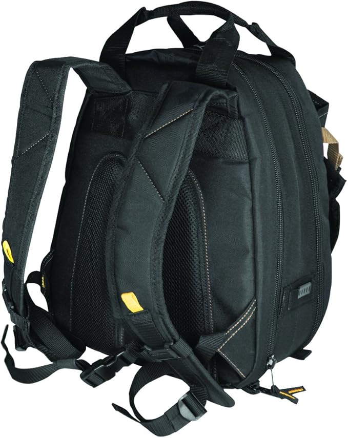 CLC Work Gear 1134 Carpenter's Tool Backpack, 44 Pockets, Padded Back Support, Black