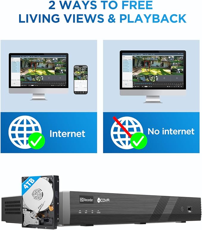 4COVR 16 Channel PoE Security Camera System, Human Vehicle Detection, Night Vision, 8 Dome IK10 Vandal-Proof 8 Bullet 8MP Wired IP Camera IP67 Commercial, 4K NVR 4TB HDD for Business, LYH54A8M1616-1