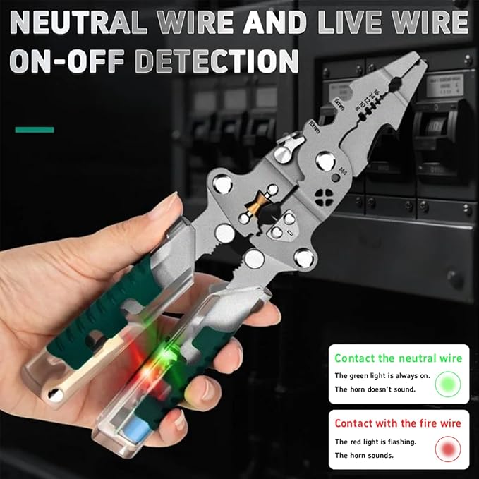 18 In 1 Folding Stylus Screwdriver Wire Stripper, 2025 New Foldable Wire Strippers with Voltage Detector, Compact Multi-tool Wire Stripping Pliers, Electrician Pliers for Cutting & Pulling Wires Cable