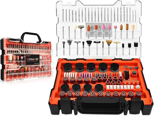 480Pcs Rotary Tool Accessories Kit, GOXAWEE 1/8 inch Shank Rotary Tool Accessory Set, Multi Purpose Universal Kit for Cutting, Drilling, Grinding, Polishing, Engraving & Sanding