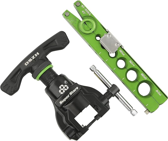 Super Stars Flaring Tool Kit 1/4in - 3/4in Single Flare Tool HVAC 45° Eccentric Type Flare Tool with Pipe Cutter for Copper Tube Pipe (5 in 1 Kit)