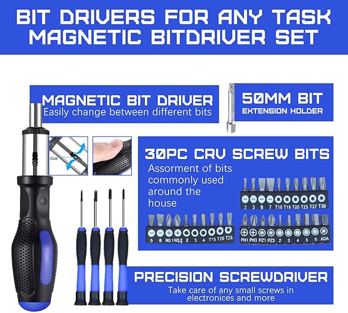 jar-owl 146-Piece Mixed Tool Set, Drive Socket Set, Auto Repair Tool Kit with Plastic Toolbox Storage Case