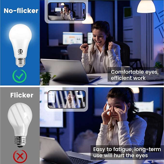 A19 6-Pack LED Light Bulbs, E26 Base 75W Equivalent 1000lumens 4000K Neutral White, Non-Dimmable 120V 15000Hrs Indoor (6-Pack)