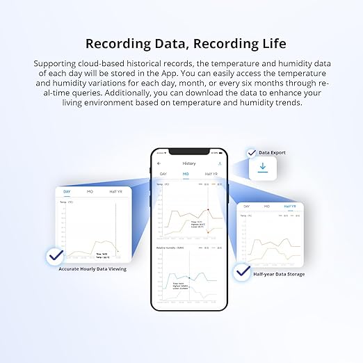 SONOFF SNZB-02P Zigbee Temperature Humidity Sensor, Indoor Thermometer Hygrometer with Alert, Works with Alexa & Google Home for Remote Monitoring and Home Automation, ZigBee 3.0 Hub Required (2)