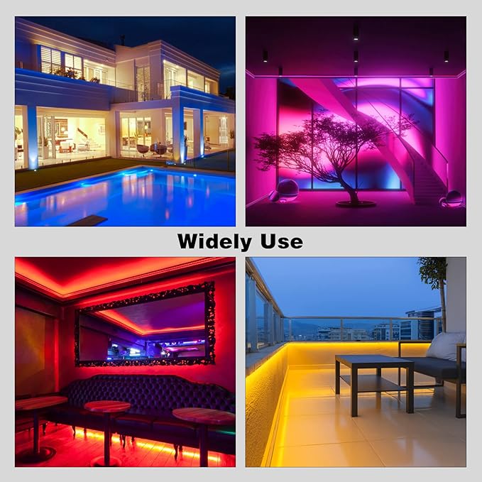 iNextStation RGB Neon LED Strip Lights, 16.4 FT Color Changing Flexible Rope Lights with Power Adapter, Control with APP & Remote, IP65 Waterproof, Music Sync Neon Light Strip for Bedroom Party Decor