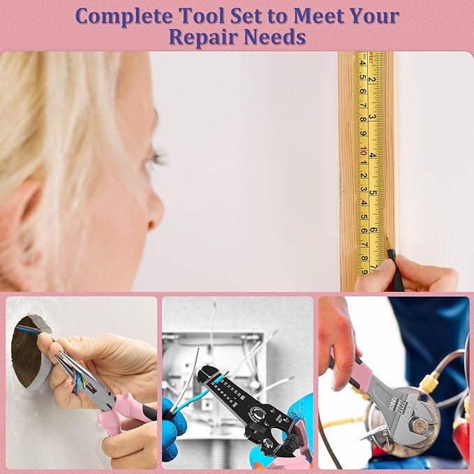 Sundpey Home Tool Kit 281-PCs - General Basic Home Auto Repair Tool Kits - Complete Portable Hand Tool Sets for Women - Tool Box Set with Socket Wrench Set & Screwdriver Sets & Hex Key & Pliers