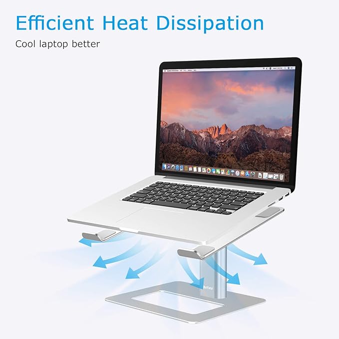 BoYata Laptop Stand, Ergonomic Aluminum Height Adjustable Computer Stand Laptop Riser Holder for Desk, Compatible with MacBook Pro/Air, Dell, Lenovo, HP, Samsung, More Laptops 11-17"