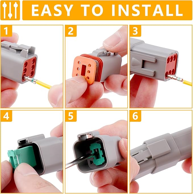 knoweasy 540PCS Deutsch DT Connectors Kit- Automotive Electrical Connector,2/3/4/6/8/12 Pin DT Connectors with Removal Tool for Construction, Truck, Marine