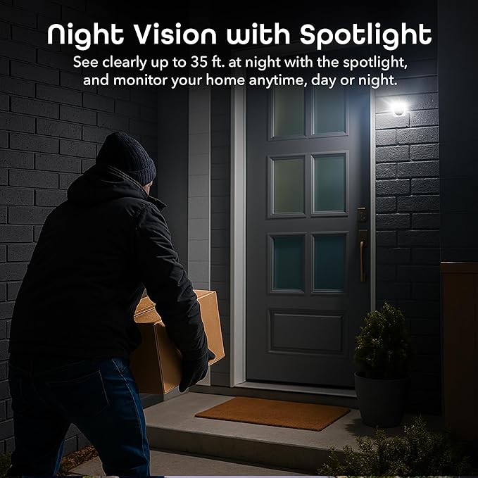 Geeni Mini 1080P Indoor/Outdoor Security Camera 2-Pack, Smart WiFi Cameras with Motion & Sound Detection, Night Vision, 2-Way Audio, Cloud & MicroSD Card Storage, Compatible with Alexa & Google